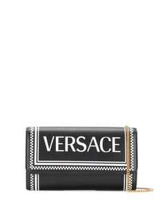 Versace сумка через плечо в клетку с логотипом