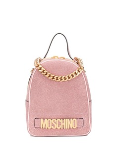 Moschino рюкзак с логотипом и блестками