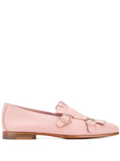 Santoni лоферы с двумя ремешками на пряжках