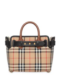 Burberry сумка Belt в клетку Vintage Check с заклепками