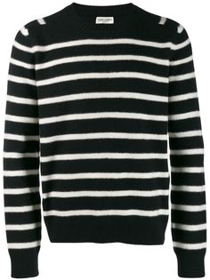 Saint Laurent свитер в полоску с круглым вырезом