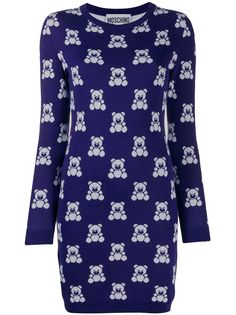 Moschino короткое платье-свитер Teddy Bear