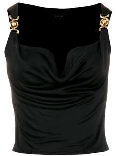 Versace топ с драпировкой и декором Medusa