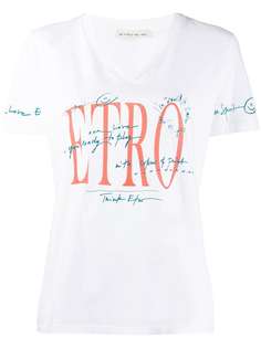 Etro футболка с графичным принтом и V-образным вырезом