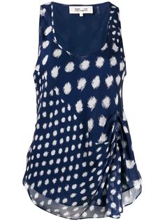 Diane von Furstenberg топ без рукавов в горох