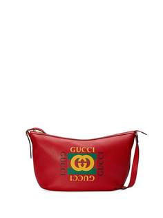 Gucci полукруглая сумка с принтом логотипа