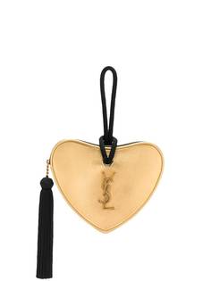 Saint Laurent клатч в форме сердца с эффектом металлик