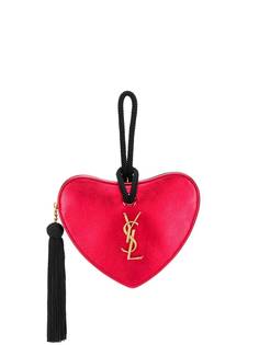 Saint Laurent клатч в форме сердца с эффектом металлик
