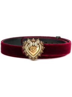 Dolce & Gabbana бархатный ремень Sacred Heart с пряжкой