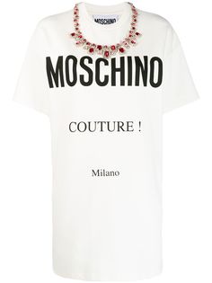 Moschino платье-футболка с логотипом