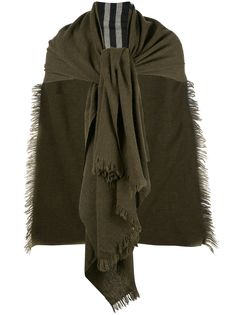 Ziggy Chen шарф с бахромой