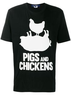 Junya Watanabe MAN футболка с принтом Pigs and Chickens