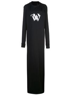 Vera Wang платье с вышитым логотипом