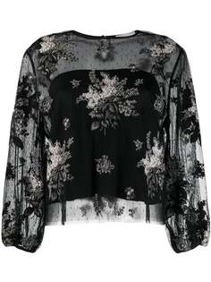 Red Valentino кружевная блузка из цветочным узором