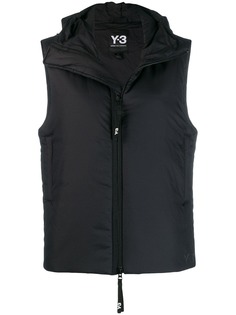 Y-3 дутый жилет с капюшоном