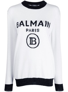 Balmain джемпер вязки интарсия с логотипом