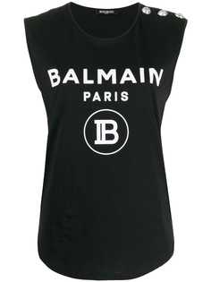 Balmain топ без рукавов с логотипом
