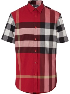 Burberry рубашка в клетку с короткими рукавами