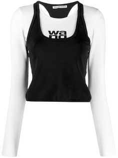 T By Alexander Wang многослойный топ с логотипом
