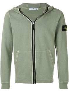 Stone Island толстовка на молнии с капюшоном и нашивкой-логотипом