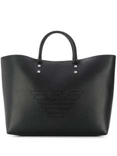 Emporio Armani сумка-тоут с перфорированным логотипом
