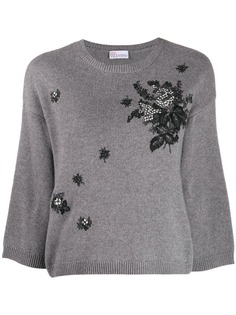 Red Valentino джемпер с цветочной вышивкой