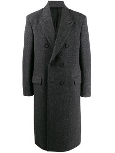 Acne Studios двубортное пальто с узором в елочку
