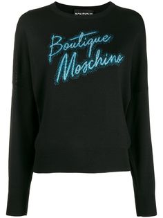 Boutique Moschino свитер с вышитым логотипом
