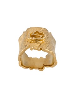Gucci фактурное кольцо с логотипом GG