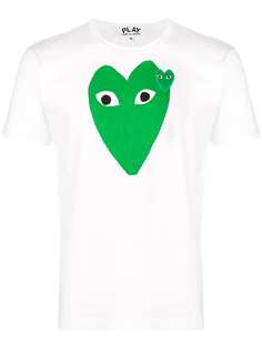 Comme Des Garçons Play футболка с фирменным принтом и заплаткой в форме сердца
