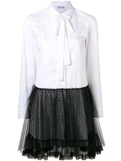 Red Valentino короткое платье-рубашка с контрастной отделкой