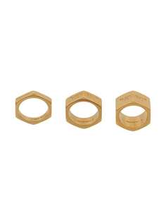 Off-White комплект из трех колец Hex Nut