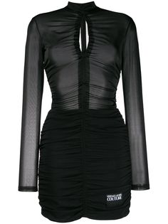 Versace Jeans Couture приталенное платье со сборками