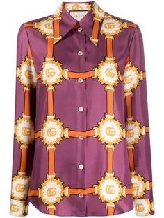 Gucci блузка с принтом и логотипом