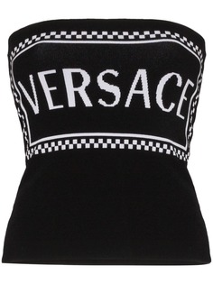 Versace клетчатый топ бандо вязки интарсия
