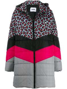 MSGM стеганое пальто с узором