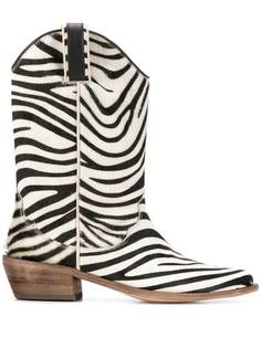 P.A.R.O.S.H. pull-on zebra ankle boots