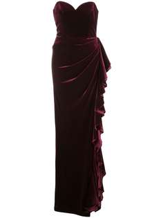 Badgley Mischka ruffle trim gown