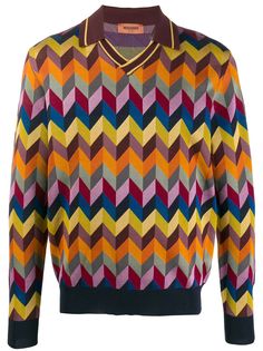 Missoni джемпер с воротником-поло и узором