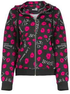 Love Moschino Kiss print hoodie