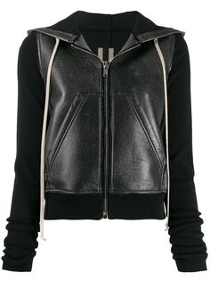 Rick Owens DRKSHDW leather effect hoodie