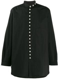 Yohji Yamamoto рубашка с контрастными пуговицами