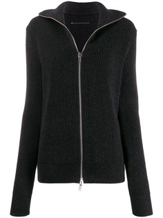 Mm6 Maison Margiela ribbed zip front jumper