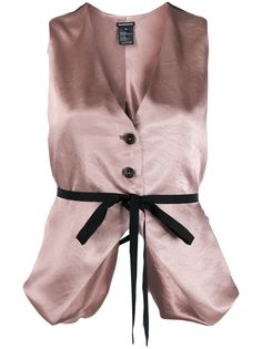 Ann Demeulemeester V-beck belted waistcoat