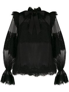 Zimmermann puff sleeve lace blouse