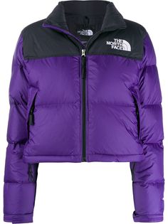 The North Face пуховик с контрастными вставками и логотипом