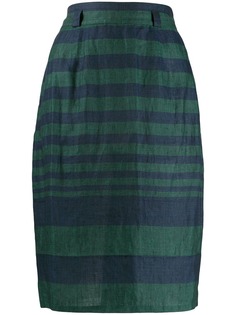 Versace Pre-Owned полосатая юбка 1980-х годов с запахом