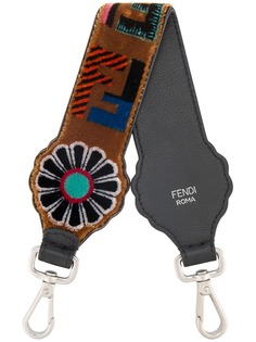 Fendi бархатный ремень для сумки Strap You с логотипом