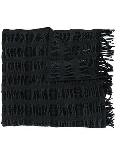 Yohji Yamamoto шарф с прорезями и бахромой
