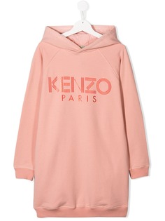 Kenzo Kids платье-свитер Kenzo Paris с капюшоном